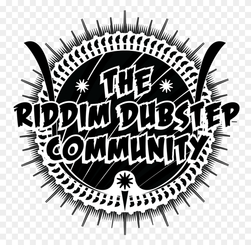 879x855 Descargar Png Riddim Dubstep Community Logo Black And White Excursion Comunidad Riddim Dubstep, Etiqueta, Texto, Etiqueta Hd Png