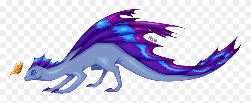 1157x425 Ridgewing Dragon By Rooncakes Ridgewing Dragon, Purple, Mammal, Animal HD PNG Download