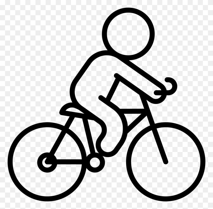 980x962 Значок Езда На Велосипеде Бесплатно Onlinewebfonts Com Dibujo De Una Persona En Bicicleta, Газонокосилка, Инструмент, Автомобиль Hd Png Скачать