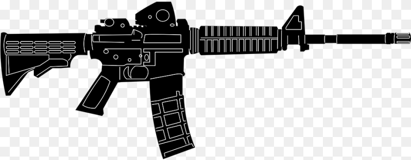 961x374 Rifle Ar Ar15 Military Army War Gun Weapon Ar 15, Firearm, Machine Gun, Blackboard Clipart PNG