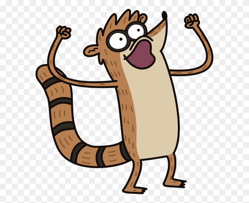 600x625 Rigby Looking Excited Regular Show Scooby Doo, Horn, Brass Section, Musical Instrument HD PNG Download
