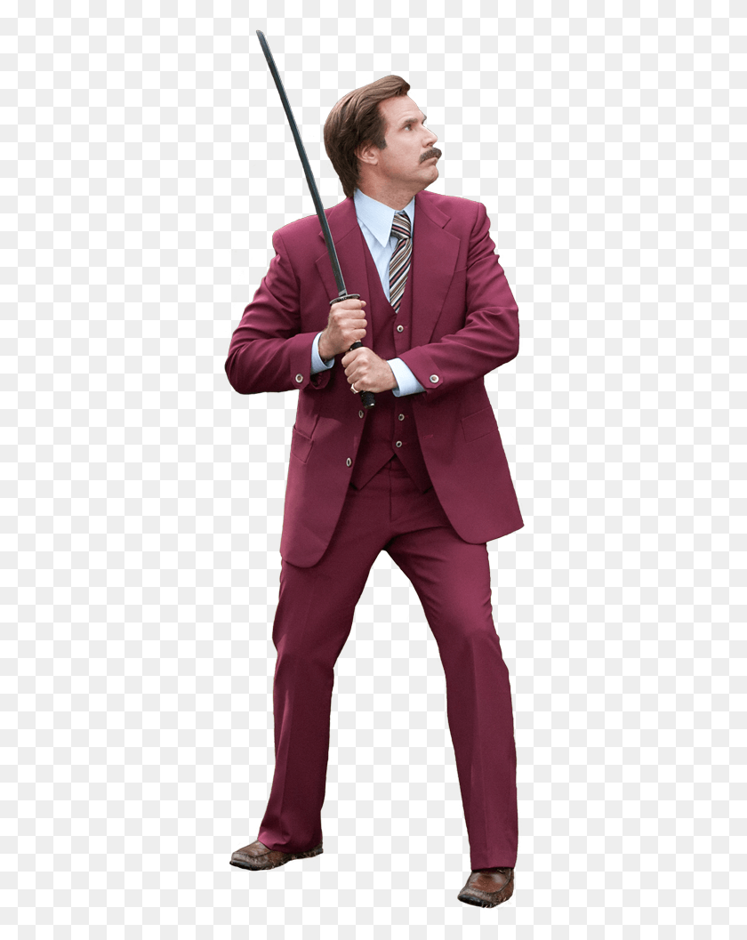 346x997 Right Click And Save As Then Open The In Photoshop Ron Burgundy Face, Clothing, Apparel, Suit HD PNG Download