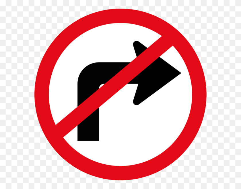 600x600 Right Turn Ahead Prohibited Sign Right Turn Prohibition Sign, Symbol, Road Sign, Stopsign HD PNG Download
