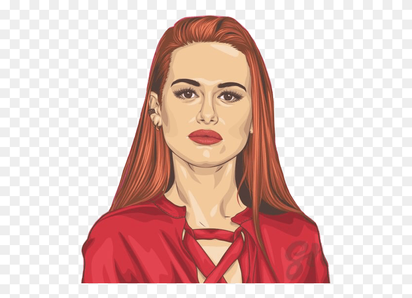 511x548 Rikkisgirl Girl Redhead Ginger Redhair Cherylblossom Cheryl Blossom Riverdale Drawing, Face, Person, Human HD PNG Download