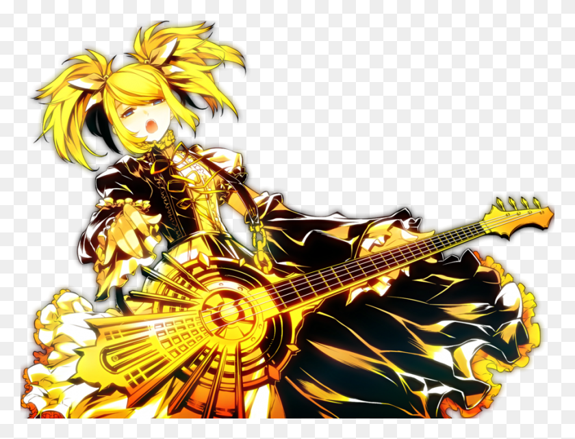 900x672 Rin Kagamine Google Search Kagamine Rin With Guitar, Leisure Activities, Musical Instrument, Person HD PNG Download