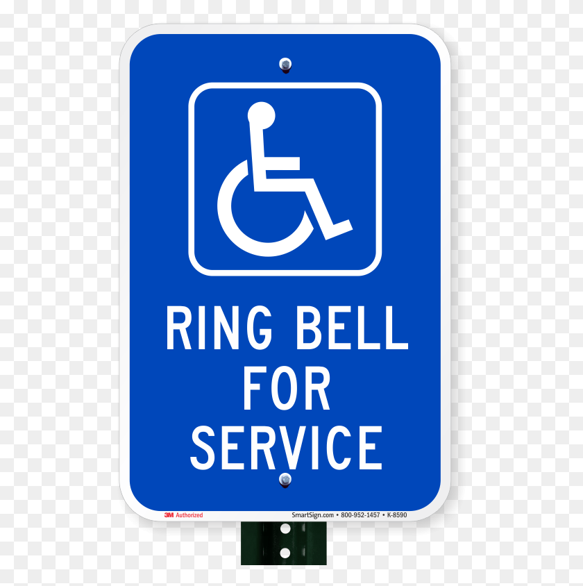 503x784 Ring Bell For Service Signs Handicapped Sign, Symbol, Road Sign HD PNG Download