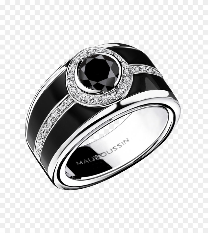 1063x1201 Ring L39uvre Noirwhite Gold Black Diamond Black Mauboussin, Jewelry, Accessories, Accessory HD PNG Download