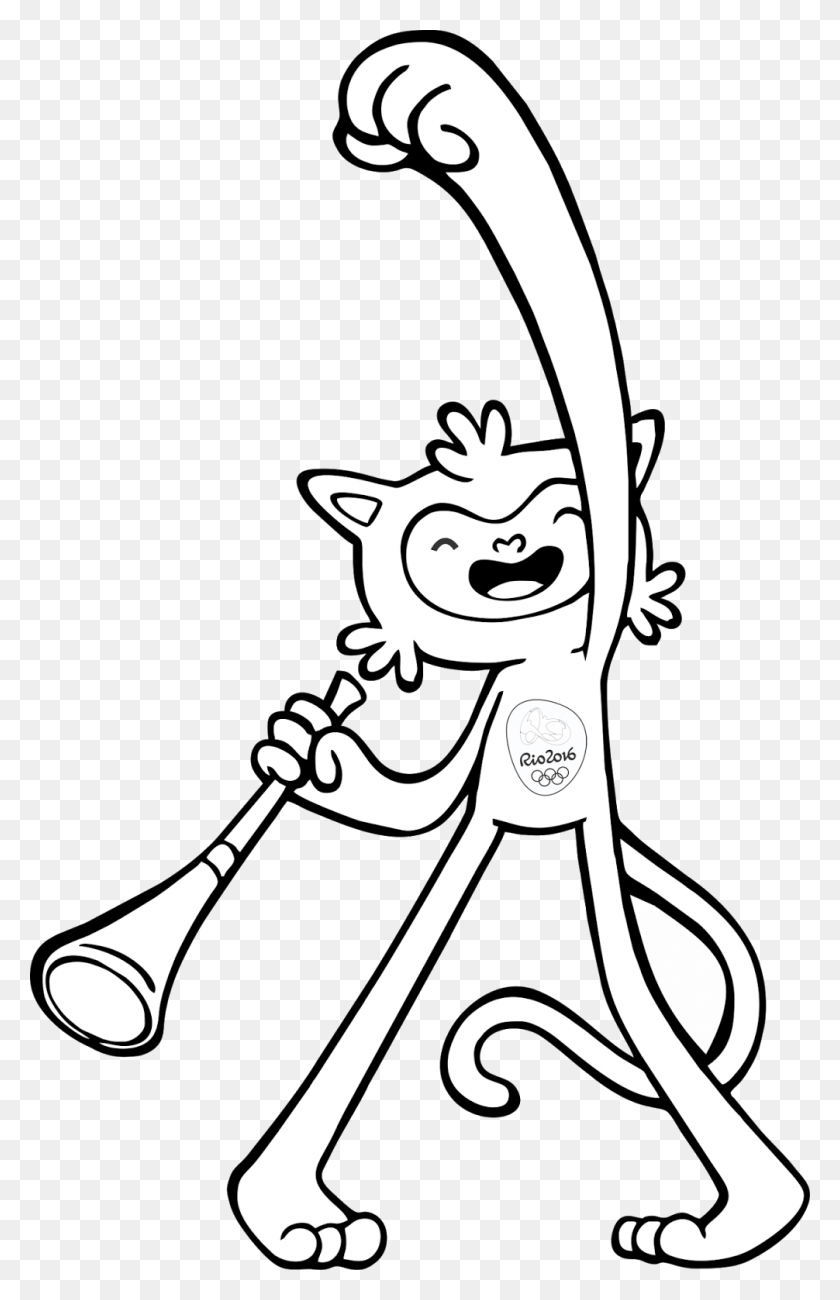 1006x1600 Rio 2016 Olympics Coloring Pages To And Print Mascote Rio 2016 Para Pintar, Stencil, Musical Instrument HD PNG Download