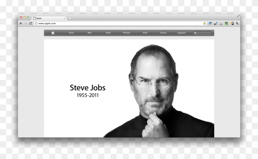 1379x809 Rip Steve Jobs Apple Homepage Steve Jobs Death Apple Website, Person, Human, Face HD PNG Download