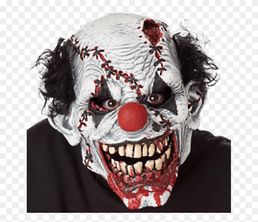 665x665 Ripper Face Clown Mask Moving Mouth Stitches The Clown Mask, Performer, Person, Human HD PNG Download