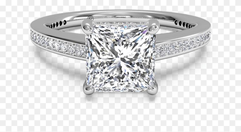 721x401 Ritani Halo Engagement Ring Ritani 0376449 Ritani Classic Tapered Baguette Engagement Ring Hand, Accessories, Accessory, Diamond HD PNG Download