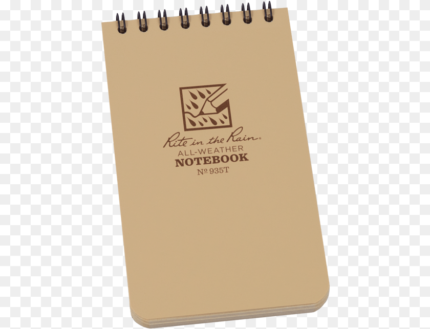 449x643 Rite In The Rain Tan Top Spiral Waterproof Notebook Rite In The Rain Pocket Notebook, Diary, Page, Text, White Board Transparent PNG