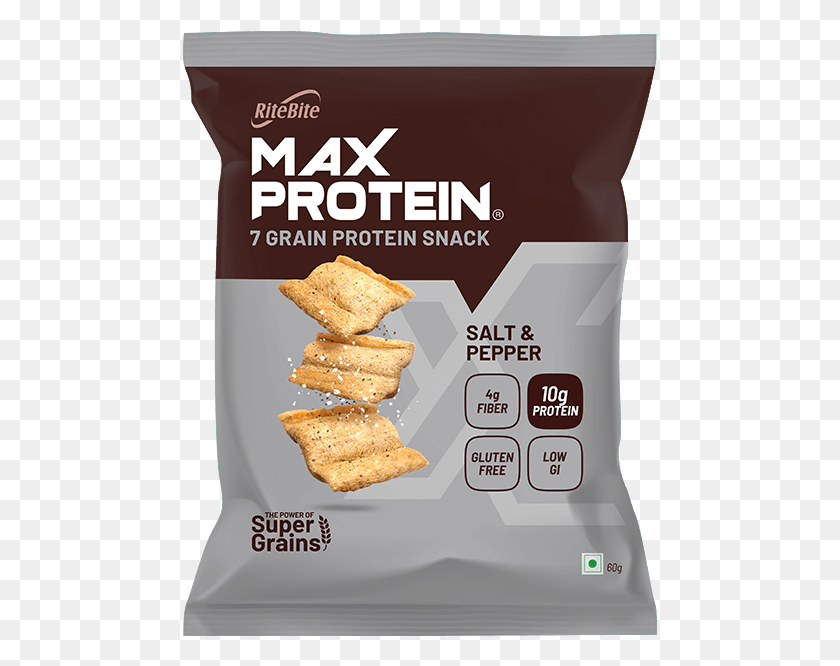 475x606 Ritebite Max Protein Snacks Соль И Перец 60 Г Картофельные Чипсы, Хлеб, Еда, Крекер Hd Png Скачать