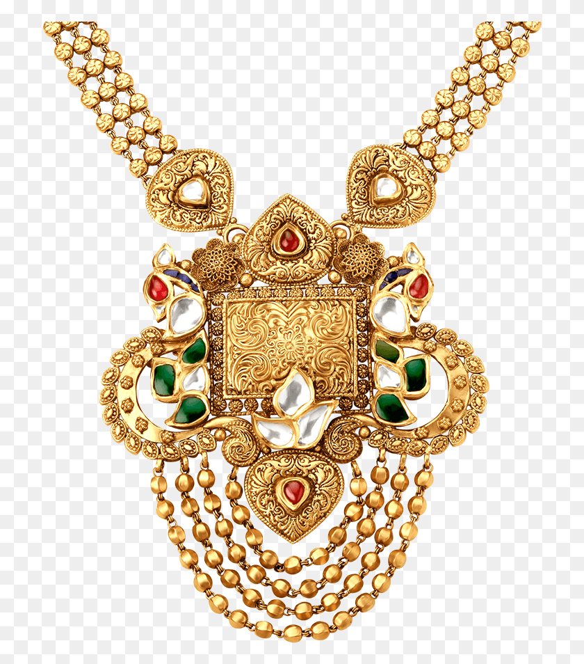719x894 Rivaah Glass Kundan 22kt Gold Neckwear Set Jewellery Necklace, Accessories, Accessory, Jewelry HD PNG Download