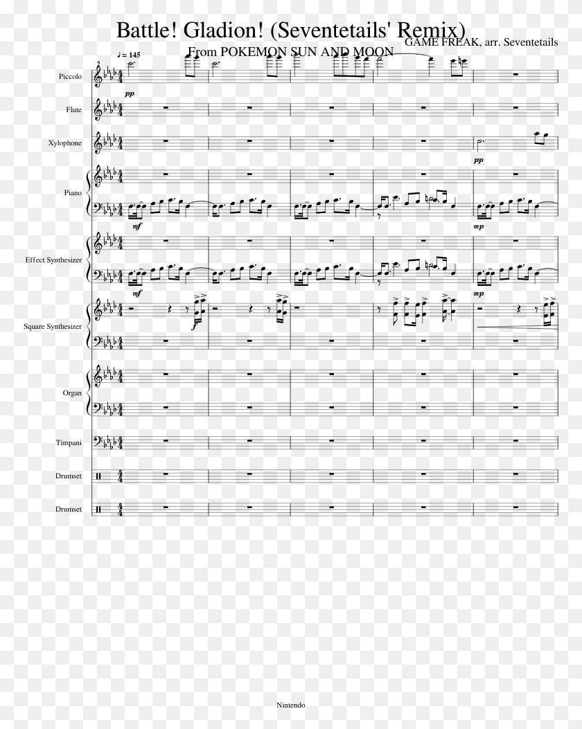 774x993 Rival Gladion Sheet Music For Flute Piano Piccolo Sheet Music, Gray, World Of Warcraft HD PNG Download
