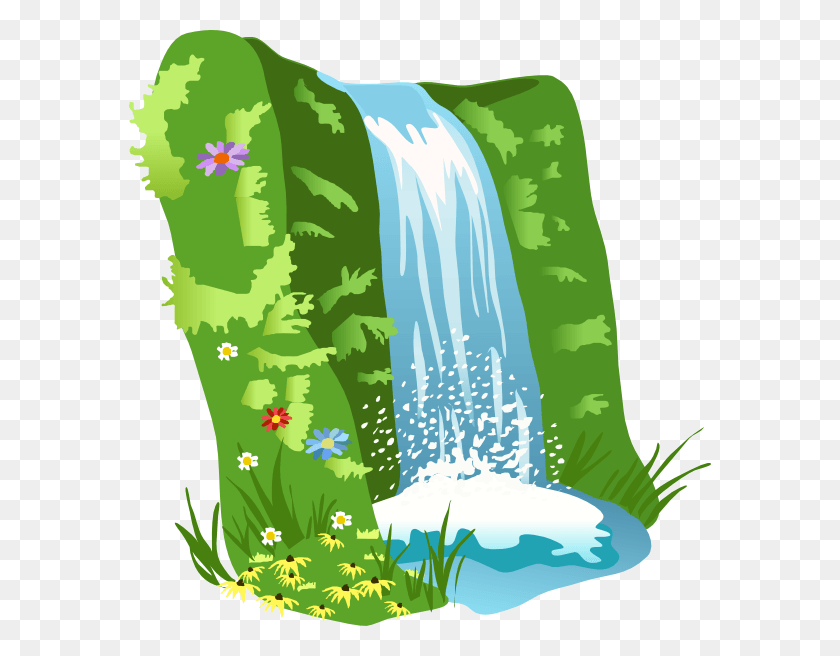 582x596 River Clipart Waterfall Clipart, Graphics, Floral Design HD PNG Download