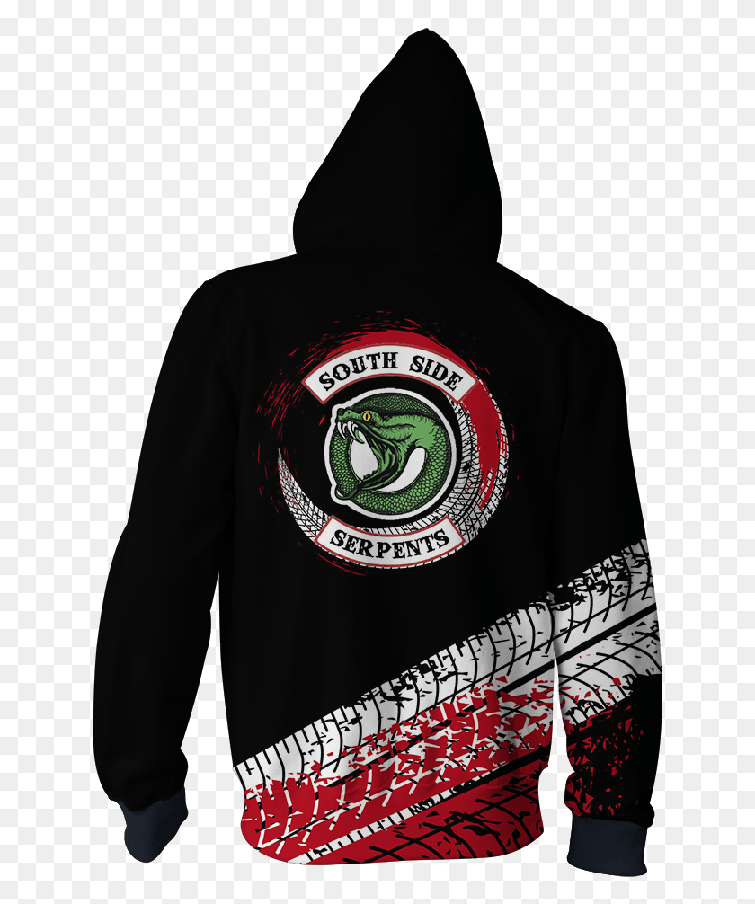 635x946 Riverdale Southside Serpents Zip Up Hoodie Fullprinted Miles Morales Sweater, Clothing, Apparel, Sweatshirt HD PNG Download