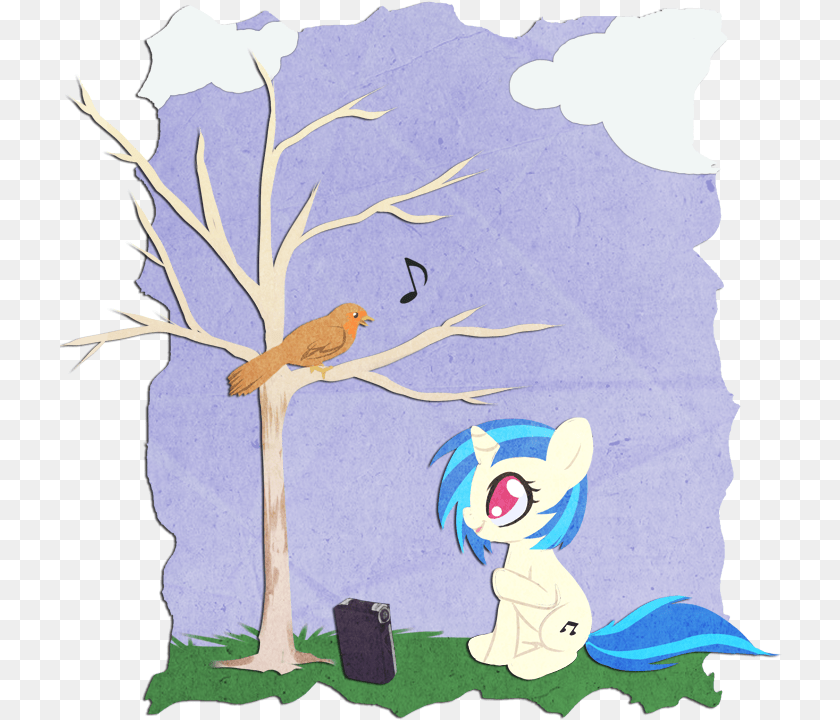 723x720 Rizcifra Bare Tree Bird Dj Pon 3 Female Filly Avatar, Art, Painting, Animal, Cartoon Clipart PNG