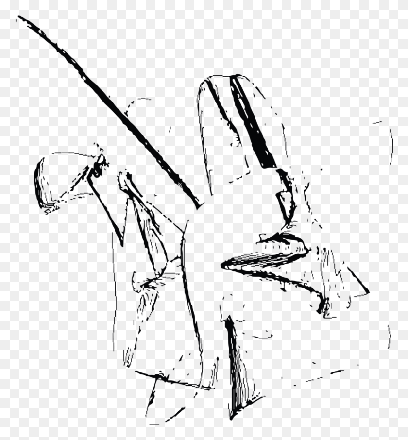 810x879 Rmx Thought White No Line And Lines Sketch, Musician, Musical Instrument, Bow HD PNG Download