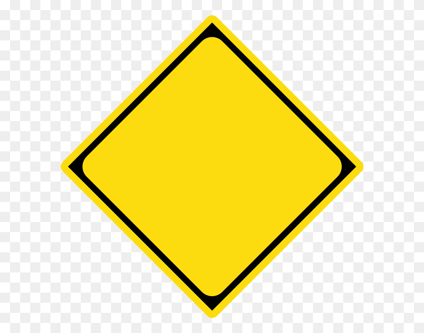 600x600 Road Clipart Sign Template Best Yellow Diamond Sign Template, Symbol, Road Sign, Stopsign HD PNG Download