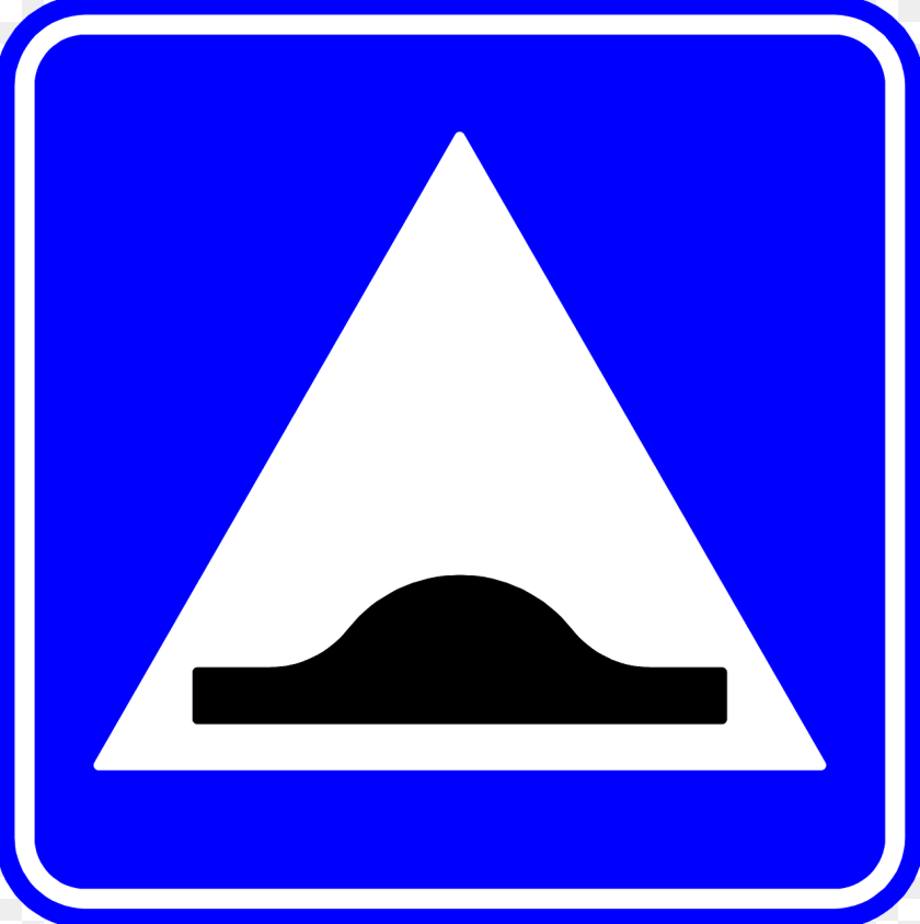 1276x1280 Road Hump Sign In Belgium Clipart, Symbol, Triangle, Road Sign Sticker PNG