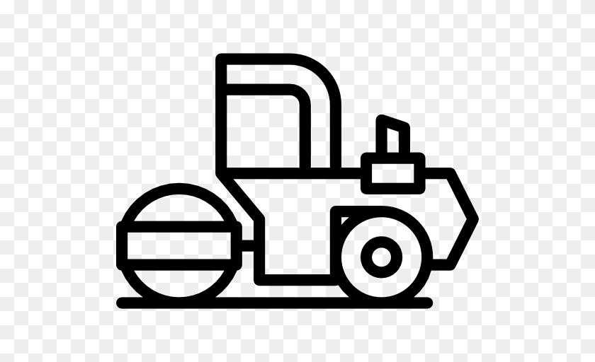 Road Icon, Stencil, Bulldozer, Machine, Grass Sticker PNG