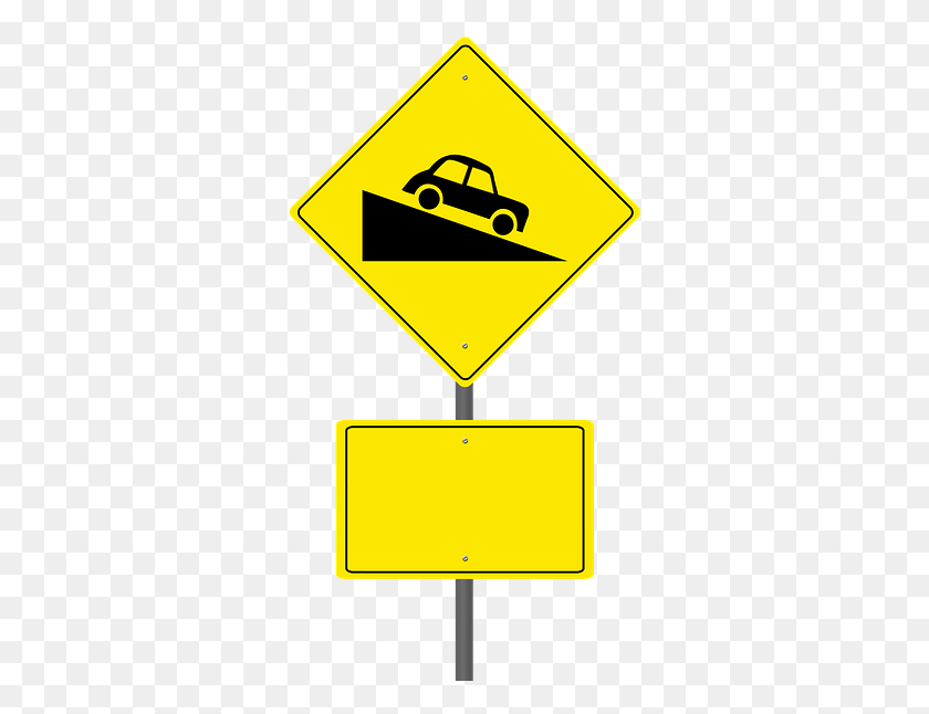 324x586 Road Sign Steep Hill Ahead Warning Sign Blank Sign Traffic Sign, Symbol HD PNG Download