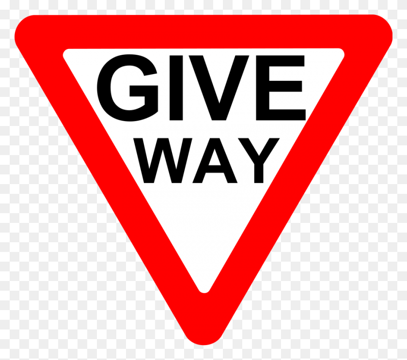 900x789 Roadsign Give Way Clipart Vector Clip Art Online Uk Road Signs Give Way, Dynamite, Bomb, Weapon HD PNG Download