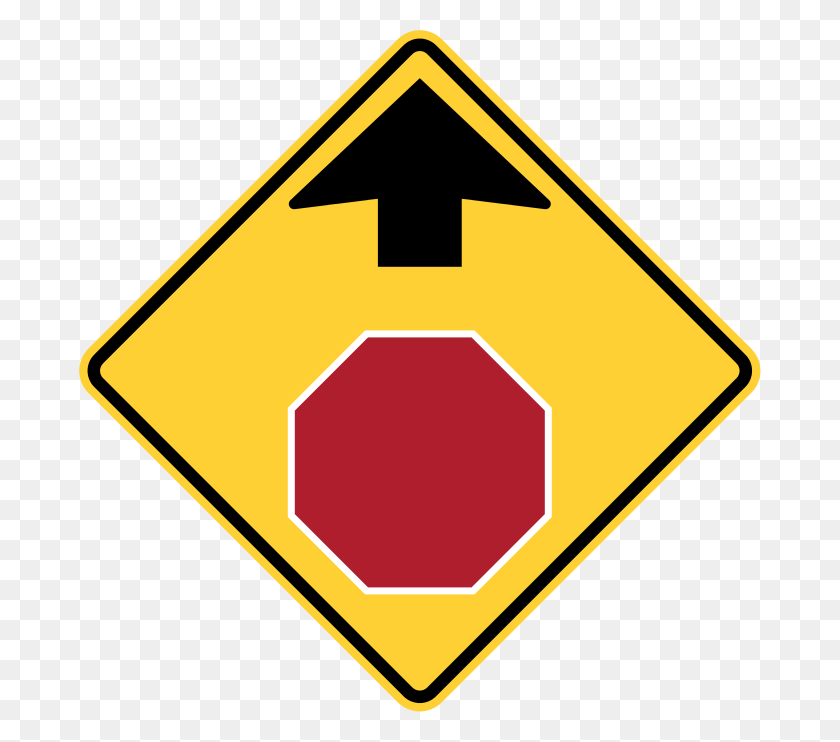 682x682 Roadsign Vector Route Stop Sign Ahead Sign, Symbol, Road Sign, Stopsign HD PNG Download