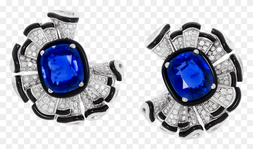 876x490 Roaring 8039s Earrings Earrings White Gold White Boucle D Oreille Bvlgari, Sapphire, Gemstone, Jewelry HD PNG Download