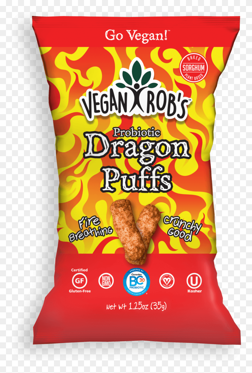 1138x1725 Descargar Png Rob S Brands Vegan Rob S Probiotic Dragon Puffs Vegan Rob39S Dragon Puffs, Food, Snack, Text Hd Png