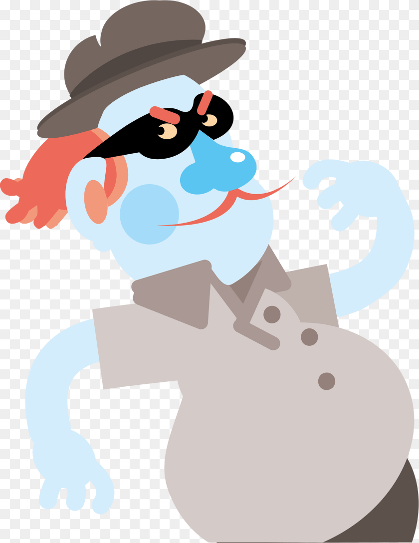 Robber Clipart, Cartoon, Nature, Outdoors, Snow Sticker PNG
