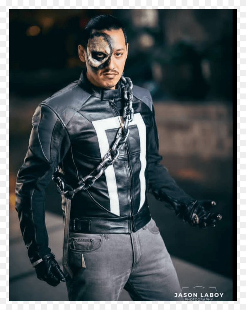 779x1001 Robbie Reyes Gabriel Luna Agents Of Shield Ghost Rider Leather Jacket, Person, Human, Coat HD PNG Download