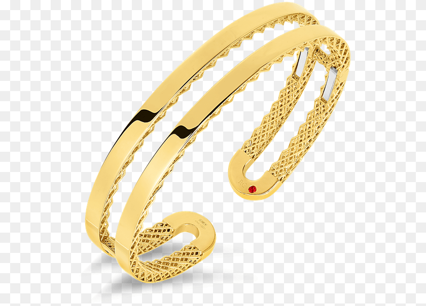 547x605 Roberto Coin Double Symphony Golden Gate Bangle Body Jewelry, Gold, Accessories, Ornament, Bracelet Sticker PNG