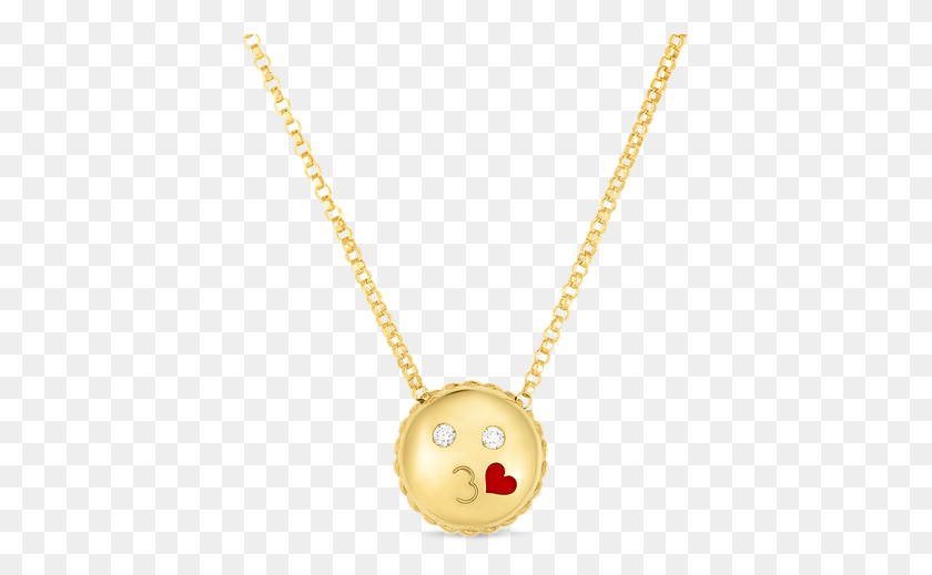 407x459 Roberto Coin Kiss Emoji Pendant With Diamonds Locket, Necklace, Jewelry, Accessories HD PNG Download