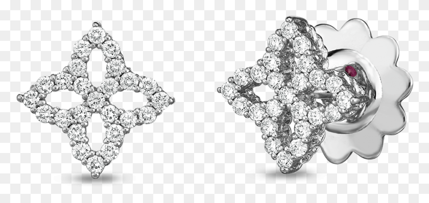 927x402 Roberto Coin Princess Flower Cutout Diamond Stud Earrings, Gemstone, Jewelry, Accessories HD PNG Download