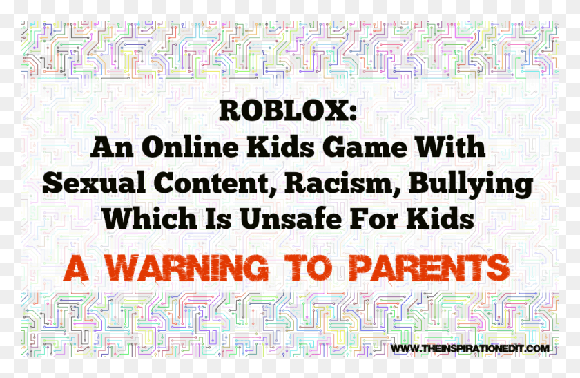 960x600 Roblox A Dangerous Online Game For Children With Sexual Calligraphy, Poster, Advertisement, Maze HD PNG Download