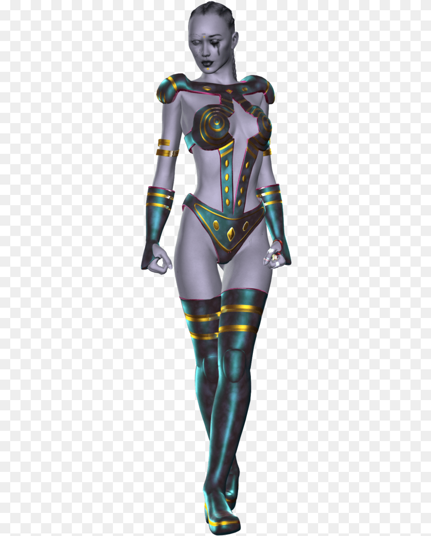 297x1045 Robot Girl Female Robot 3d, Adult, Person, Woman, Armor Transparent PNG