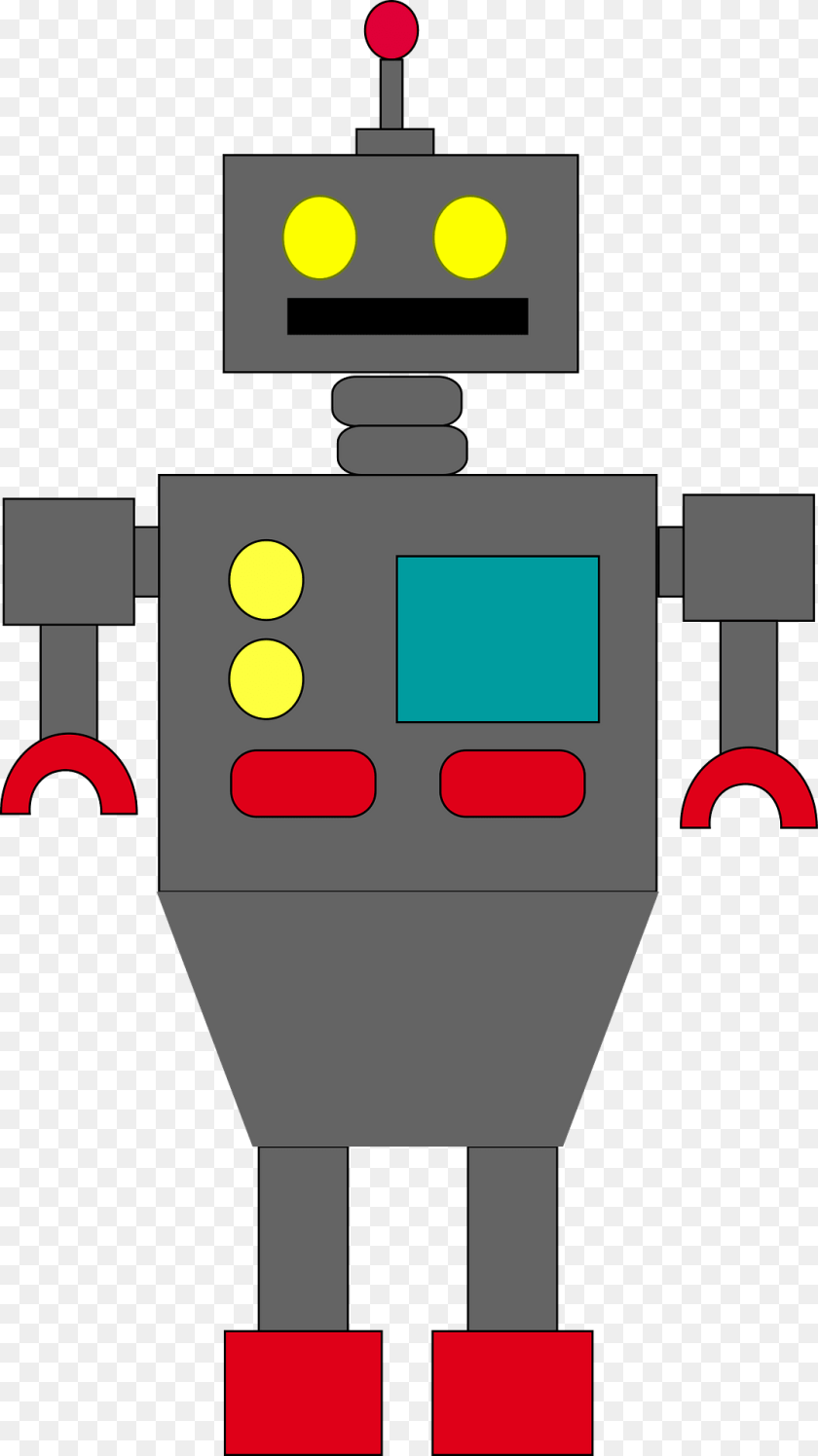 Robot Gray Face And Body Clipart Transparent PNG