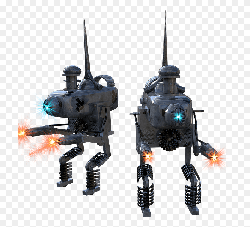 721x703 Робот Изолированный Боевой Робот Научная Фантастика Вперед Военный Робот, Игрушка Hd Png Скачать