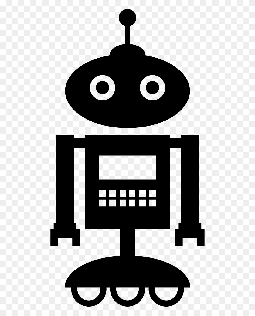 508x981 Robot Standing Over Wheels With An Antenna On The Head Cartoon Robots On Wheels, Text, Stencil, Label HD PNG Download