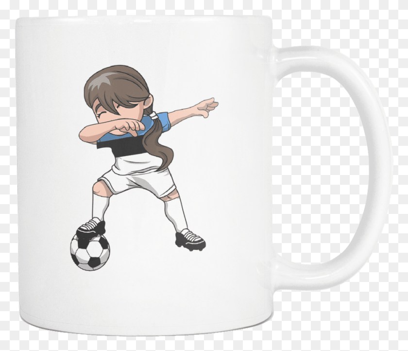 924x785 Robustcreative Estonian Dabbing Soccer Girl Football, Coffee Cup, Cup, Person HD PNG Download