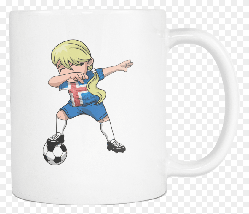 924x785 Robustcreative Icelander Dabbing Soccer Girl Cartoon, Coffee Cup, Cup, Person HD PNG Download