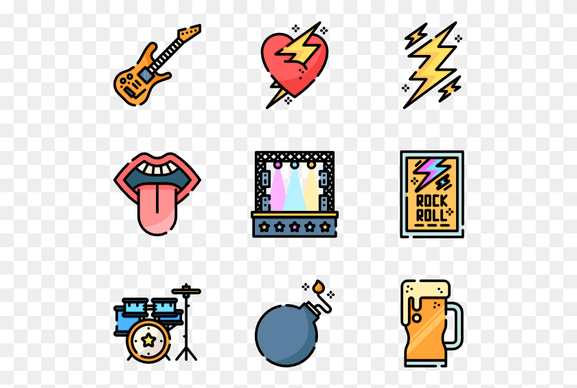 512x505 Rock And Roll Rock Icon, Leisure Activities, Pac Man, Guitar HD PNG Download