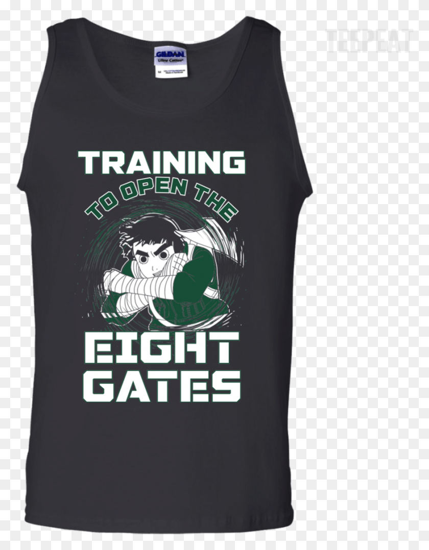 875x1142 Rock Lee Training Eight Gates Tee Apparel Teepeat Active Tank, Clothing, Book, T-shirt HD PNG Download