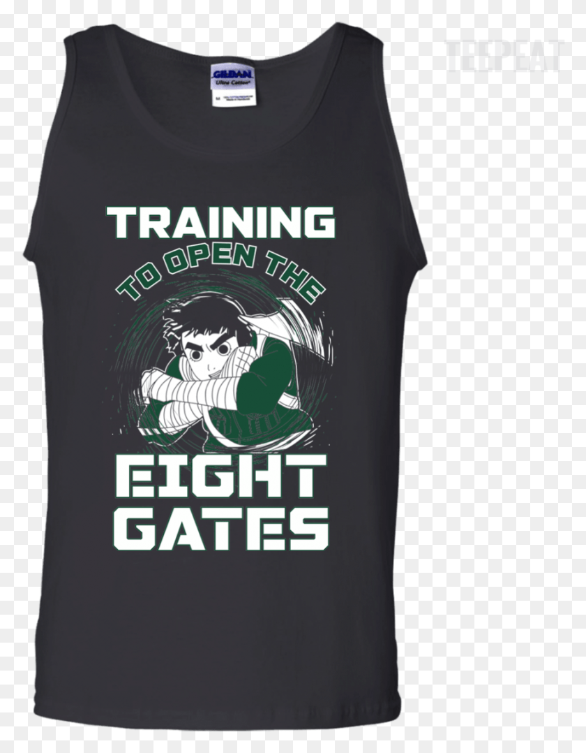 875x1142 Descargar Png Rock Lee Training Ocho Puertas Camiseta Teepeat Tanque Activo, Ropa, Libro, Camiseta Hd Png