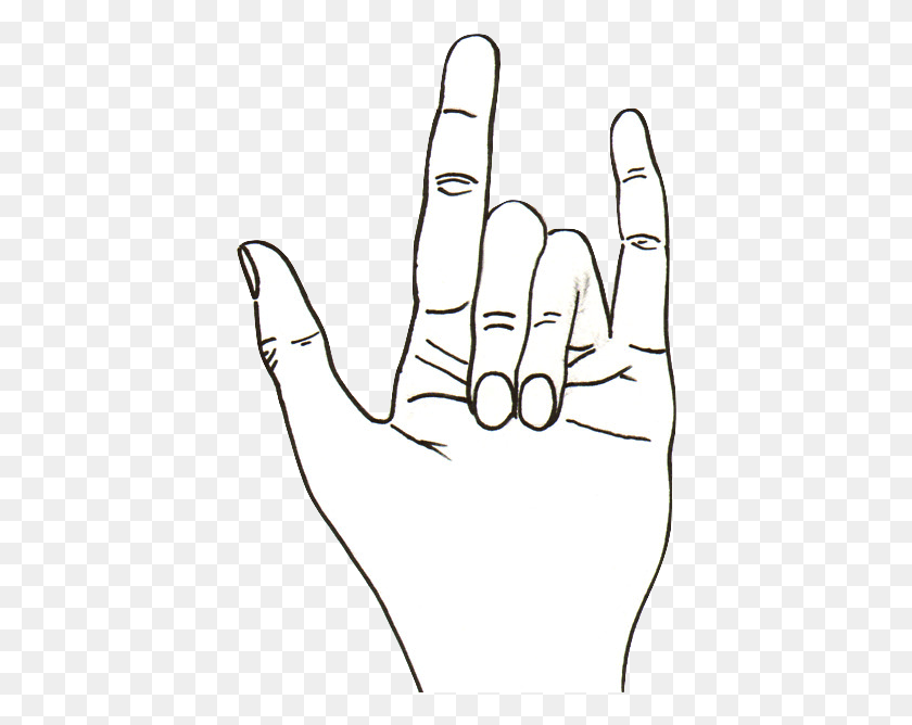 406x608 Rock Tumblr Contour Drawings Of Hands, Hand HD PNG Download