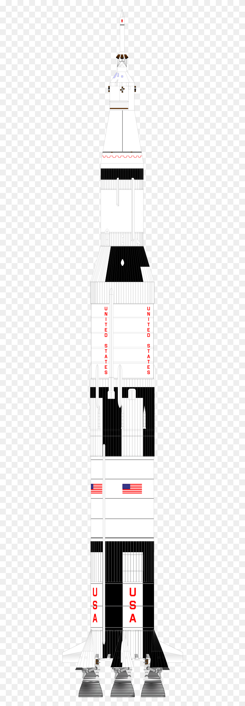 416x2355 Rocket Clipart Nasa Saturn V Rocket Vector, Plot, Diagram, Plan HD PNG Download