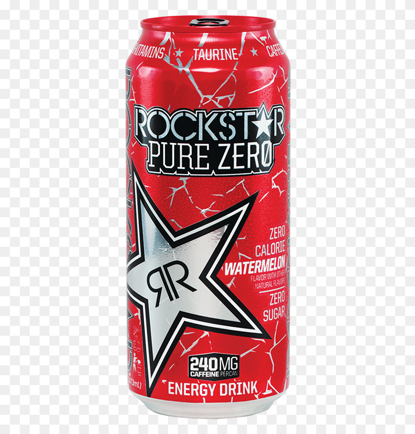 338x819 Rockstar Energy Drink Watermelon, Beverage, Tin, Bottle HD PNG Download