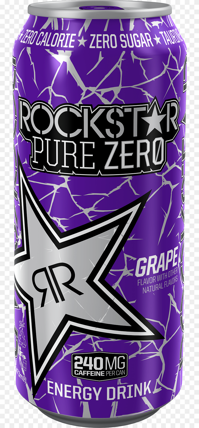 Rockstar Pure Zero Grape, Can, Tin, Alcohol, Beer Sticker PNG